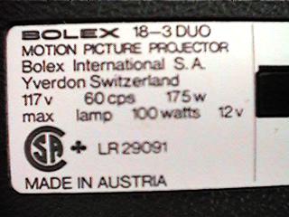 Bolex 18-3 Duo Projector Manual